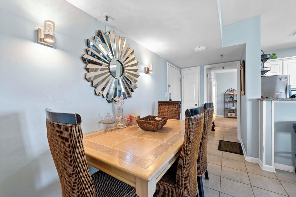 Dining table with seating for six