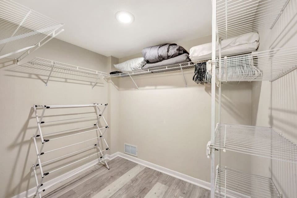 A full walk-in closet for all of your belongings and essentials.