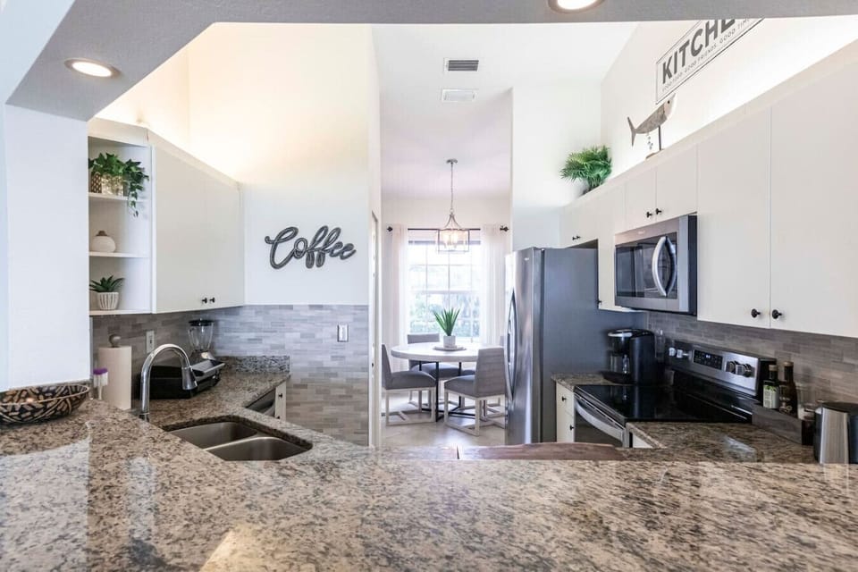 Modern and spacious kitchen area.