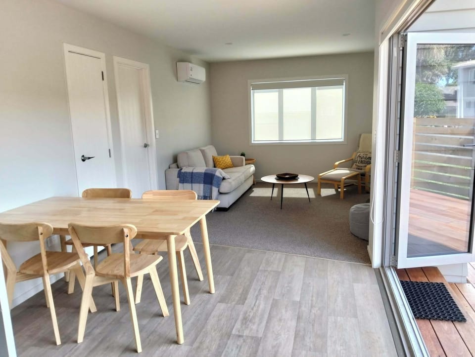 Dining and lounge. Open plan and open to deck on sunny days and warm evenings