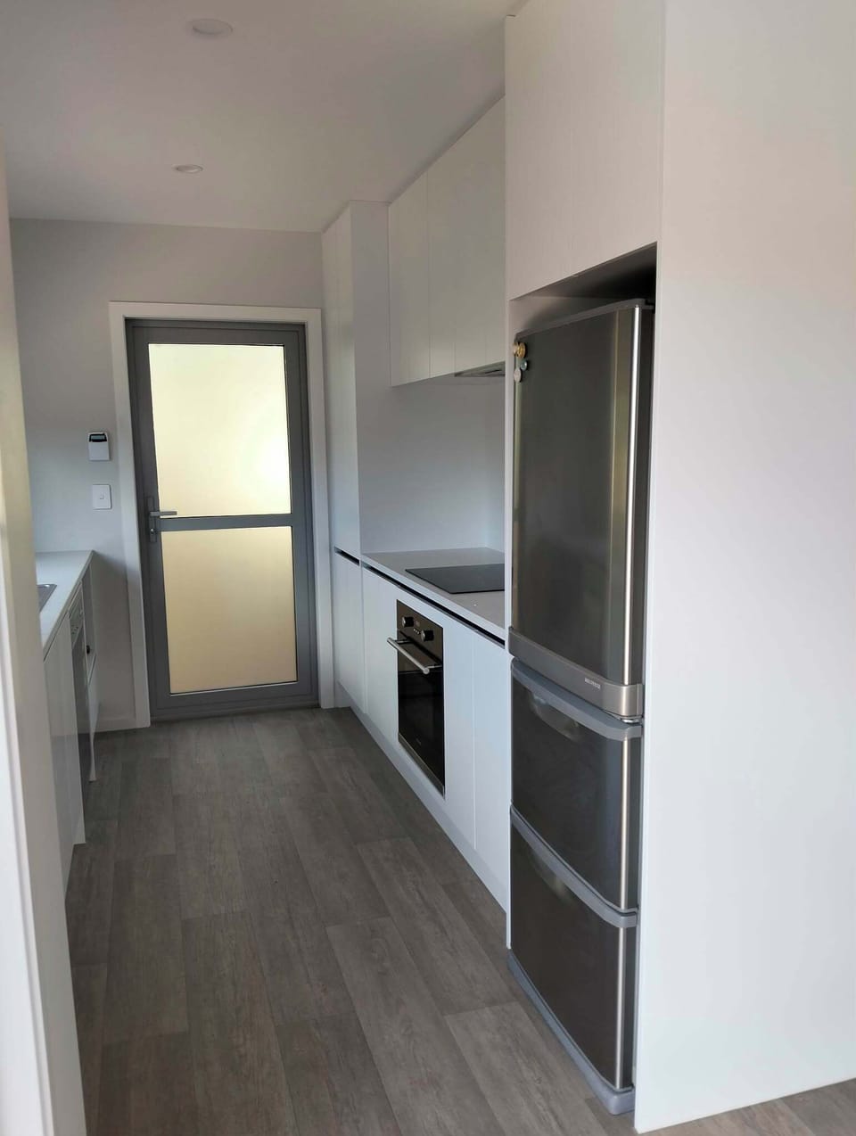 Triple large stainless steel fridge