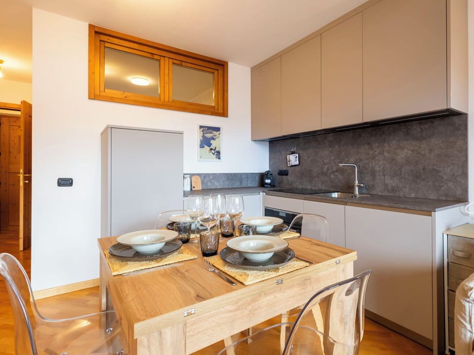 Furniture, Interior Design, Flooring, Kitchen, Wood, Room, Floor, Ceiling, Countertop, Cabinetry