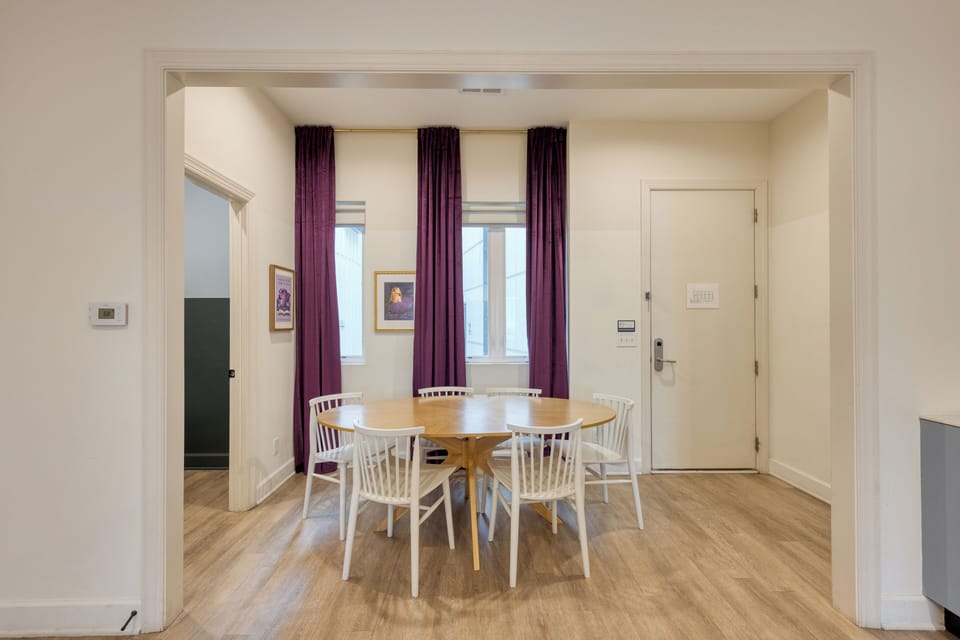 Bright, modern dining space for morning mimosas. (A101, A103)