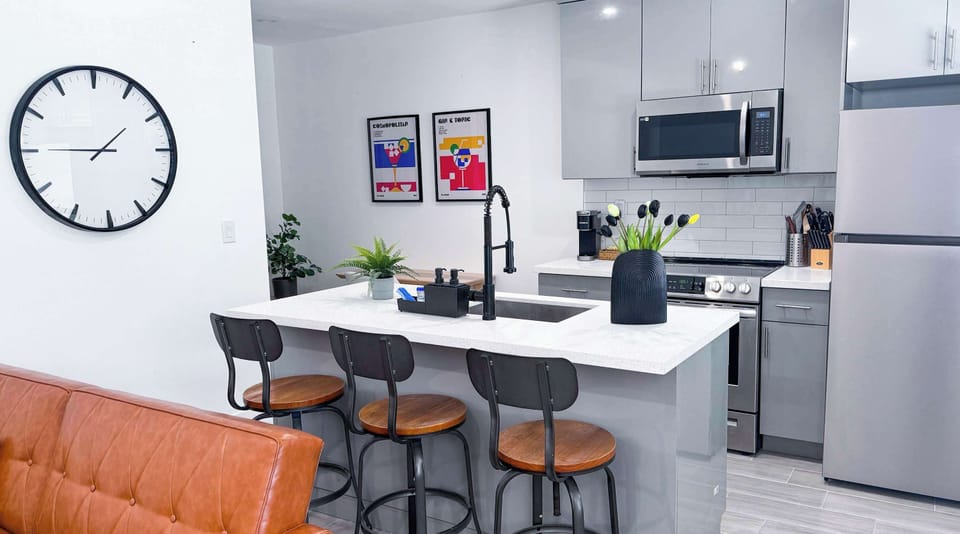 Pull up a barstool for morning coffee, quick meals, or easy conversation.
