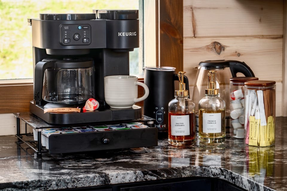 Start your morning with coffee while planning your Smoky Mountain adventures.
