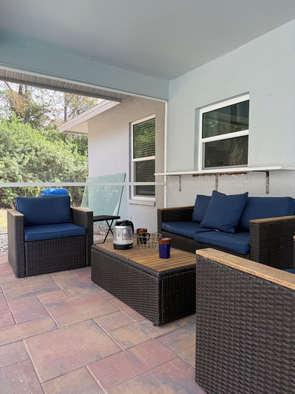 Patio seating under cover