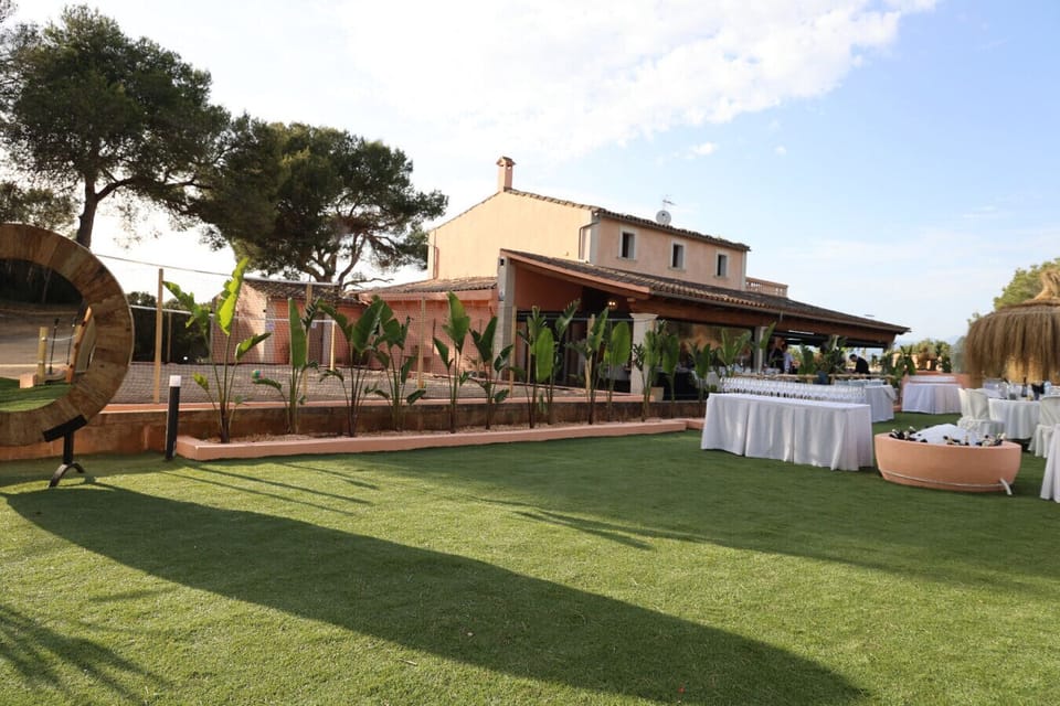 Outdoor banquet area