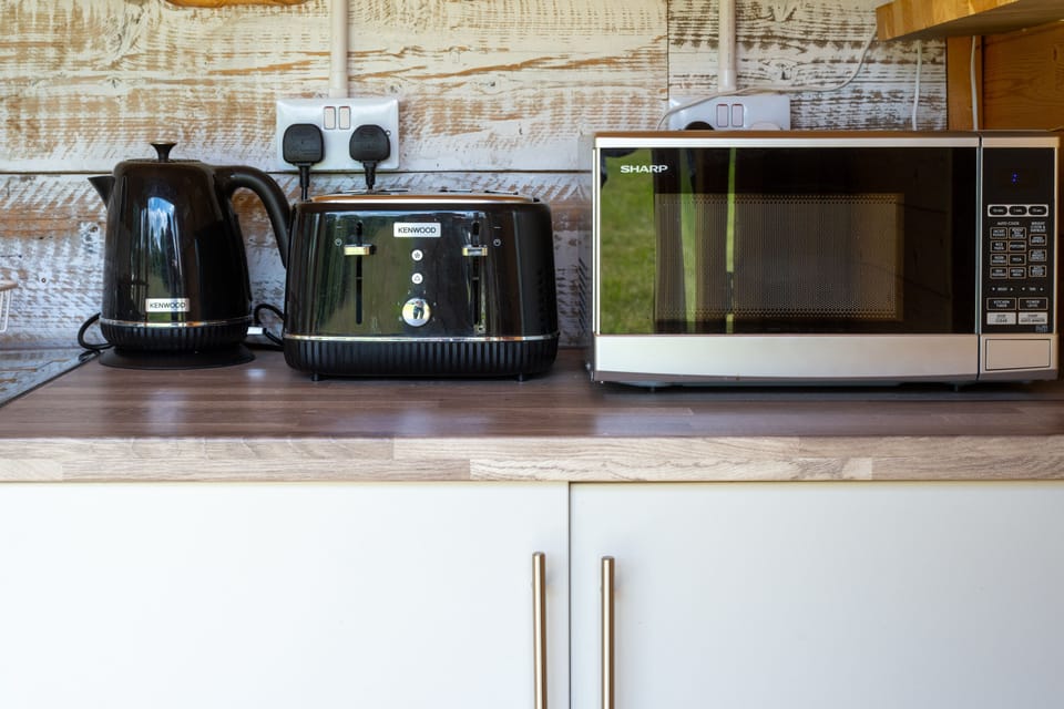 Inside the shared kitchen