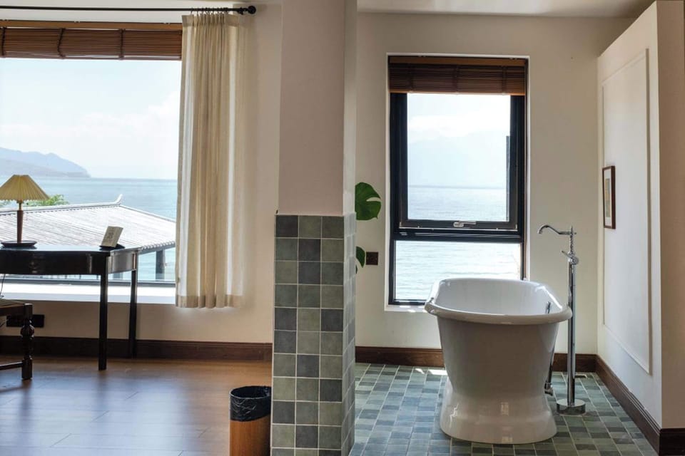 Family Double Room, Ocean View | Desk, laptop workspace, blackout drapes, iron/ironing board (on request)