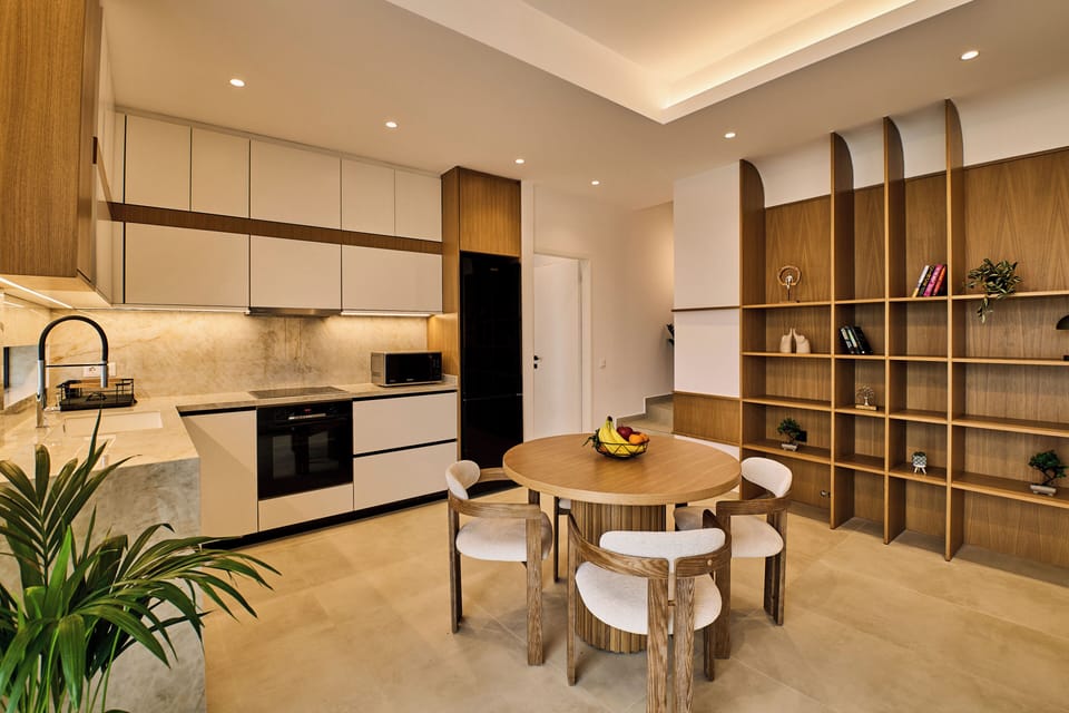 Family Villa, 2 Bedrooms, Private Pool, Sea View | Private kitchen | Full-size fridge, microwave, oven, stovetop