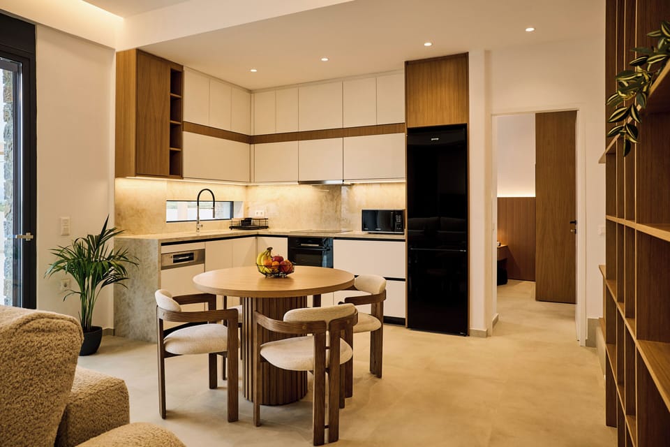 Family Villa, 2 Bedrooms, Private Pool, Sea View | Private kitchen | Full-size fridge, microwave, oven, stovetop