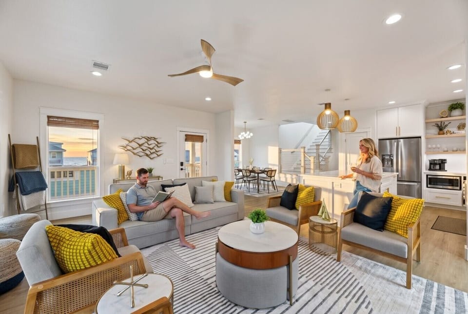 Curl up with a good book in the inviting living room