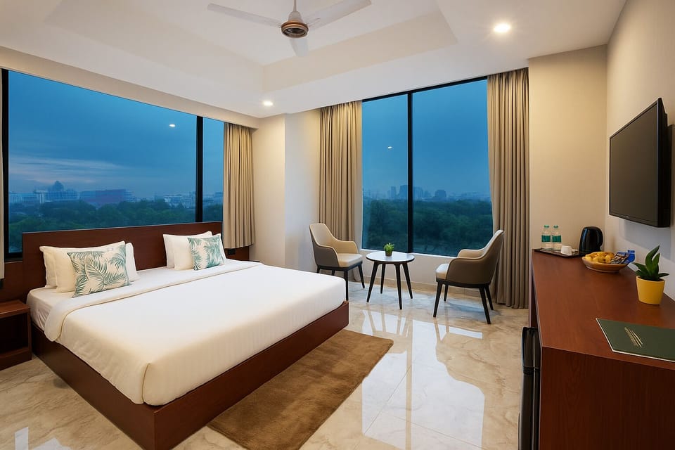 Executive Room, 1 King Bed, Balcony, City View | Iron/ironing board, free WiFi