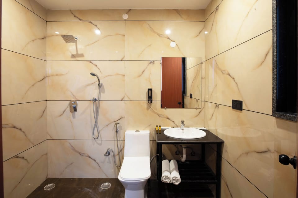 Premium Double Room, City View | Bathroom | Shower, free toiletries, hair dryer, slippers