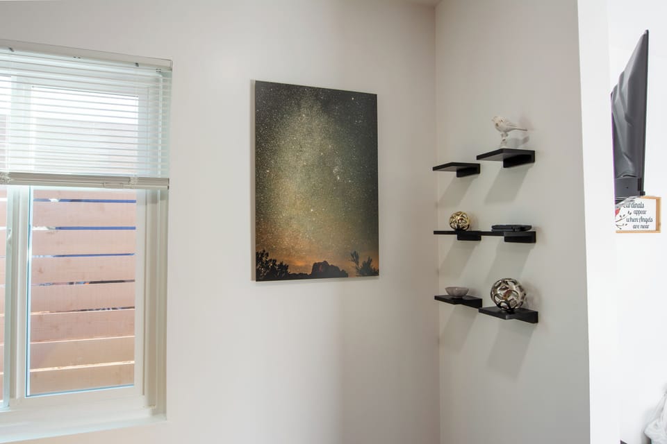 Bedroom with local art