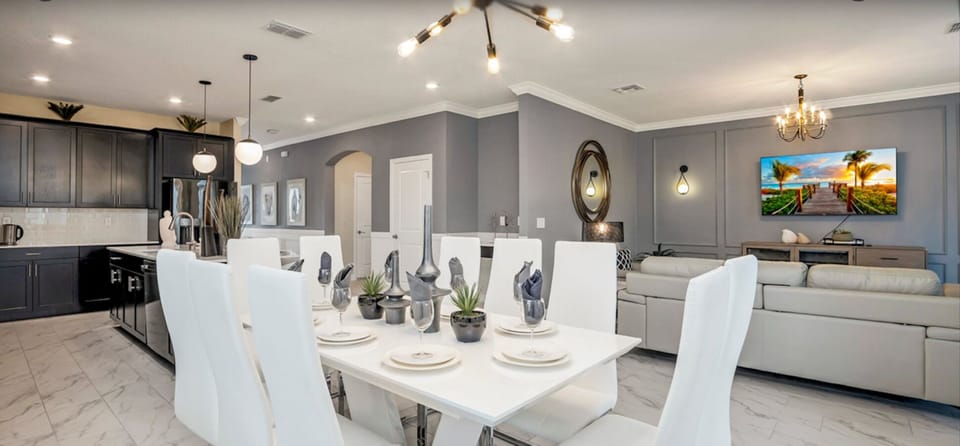 Table set up for the dining area