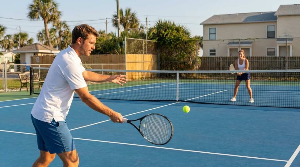 Game on! Our community sports court is where vacation bragging rights are earned. Tennis? Pickleball? Challenge accepted. Loser buys the snacks!