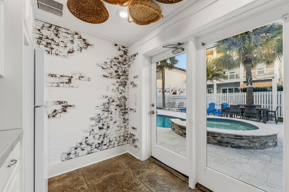 Outdoor cabana by the pool