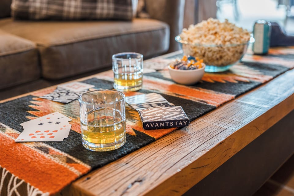 Game night essentials set out and ready for a cozy evening in.
