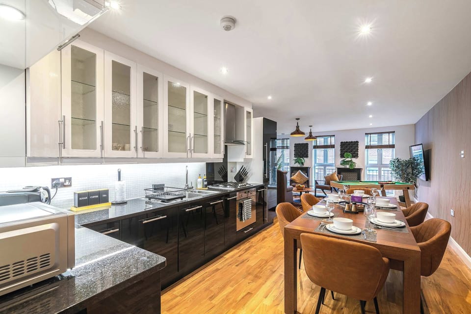 Fully equipped kitchen with modern appliances