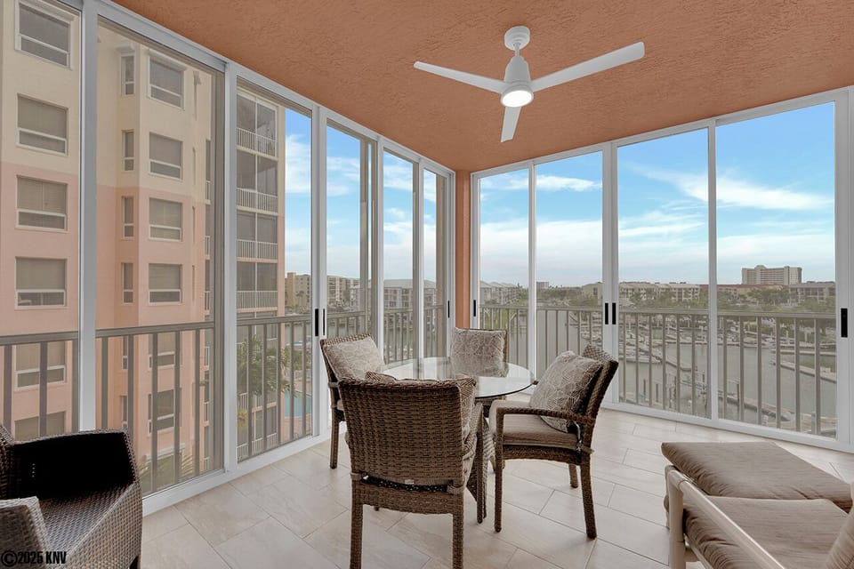 Beautiful view of the Bay from your 5th Floor Screened In Lanai