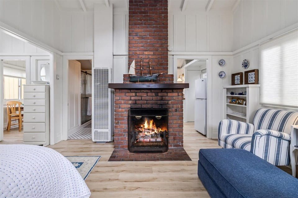 Gas Fireplace in the Guest House