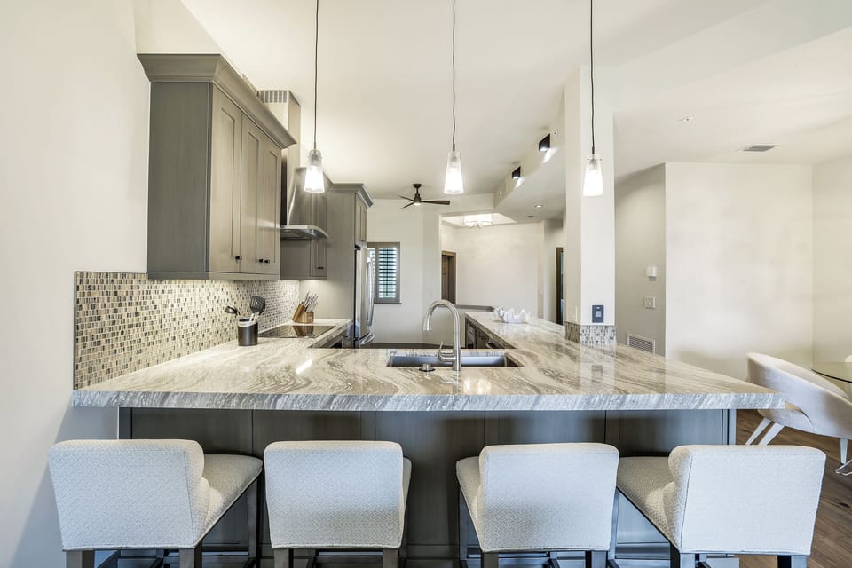 Kitchen island with bar seating