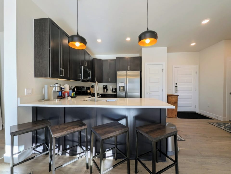 Extra seating at the countertop bar