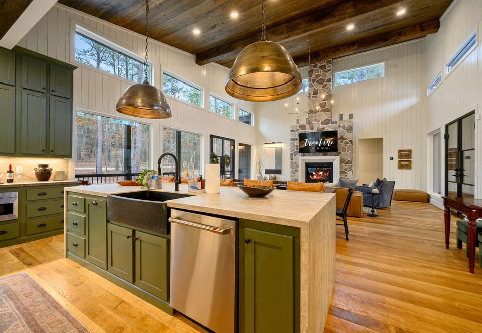 The open-concept layout ties the whole space together, making it easy for everyone to mingle while meals come together.