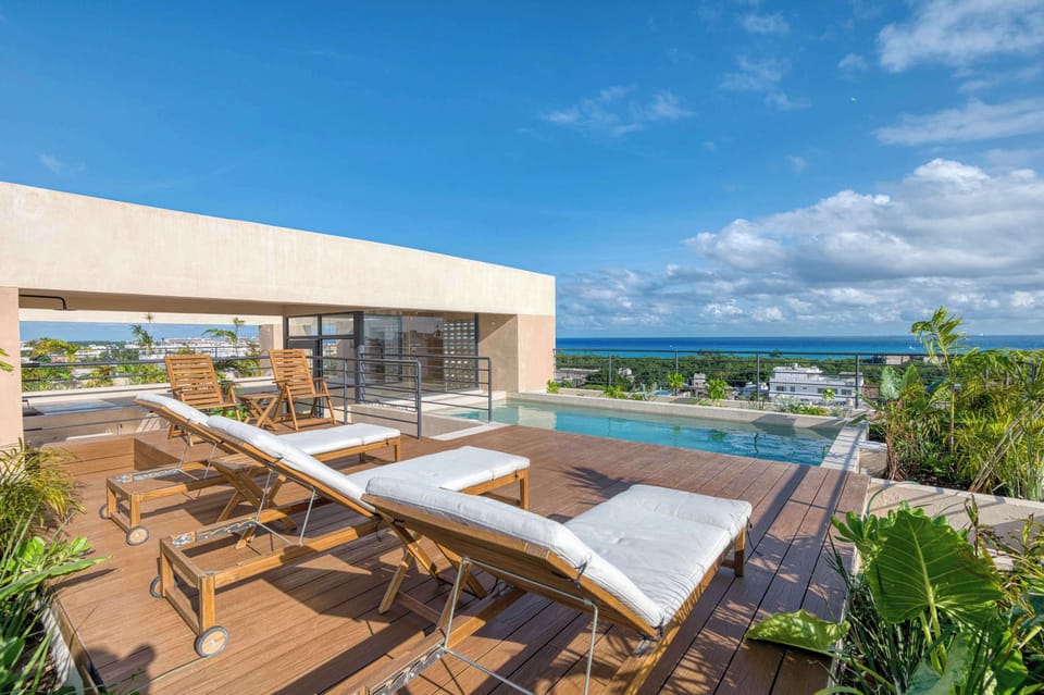 Rooftop pool with panoramic views 