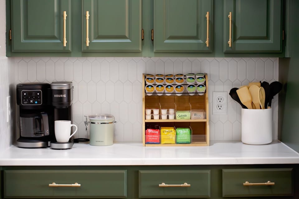 Coffee bar with coffee and tea options