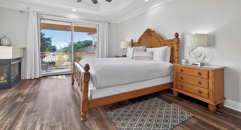 Calm bedroom w/ wood tones and soft light for restful nights