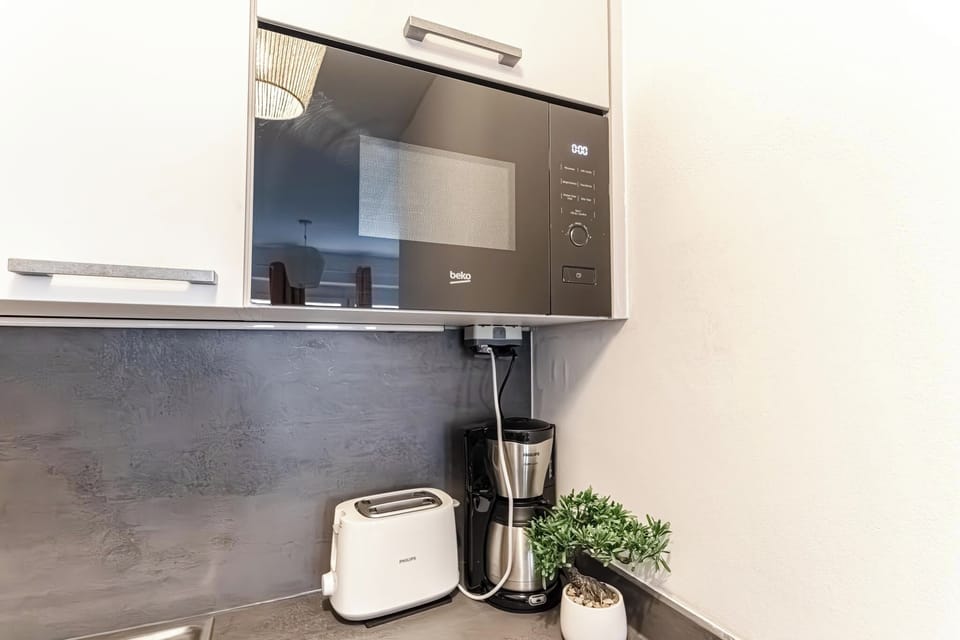 Basic Apartment | Private kitchen | Fridge, microwave, oven, stovetop