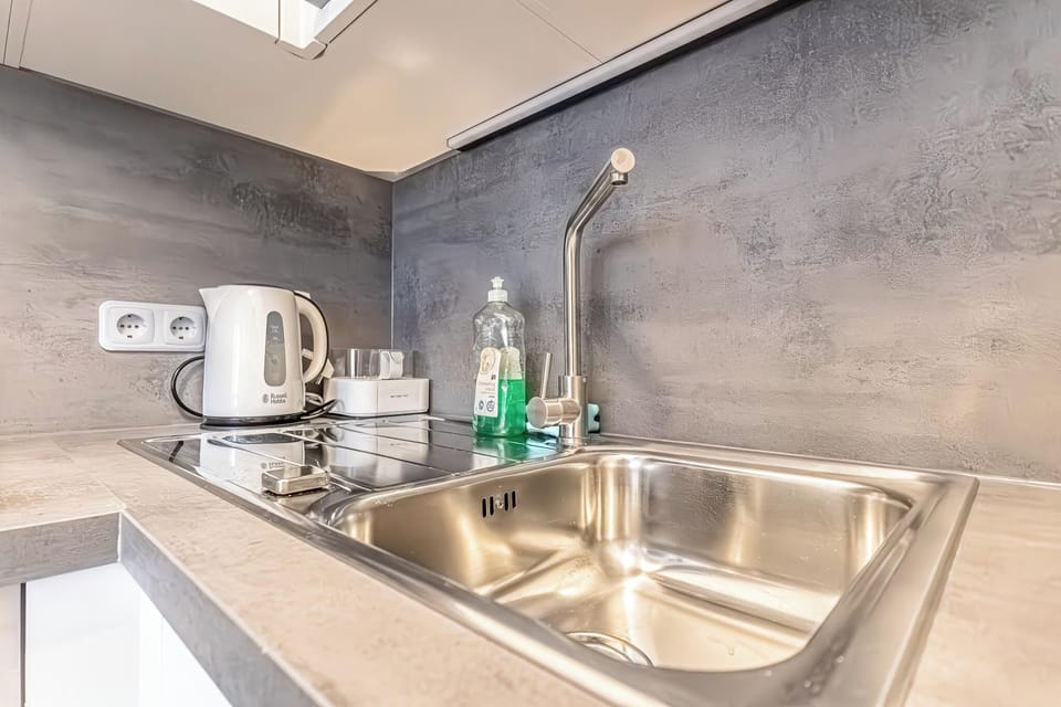 Basic Apartment | Private kitchen | Fridge, microwave, oven, stovetop