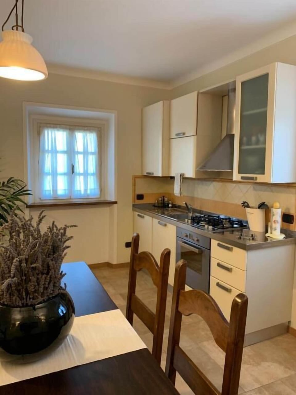 Deluxe Apartment, Kitchen, Garden View | Private kitchen | Shared fridge, shared microwave, highchair