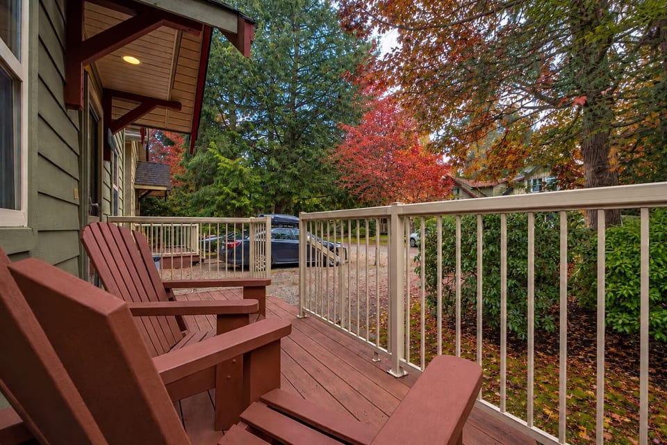Lovely front deck for coffee and cocktails