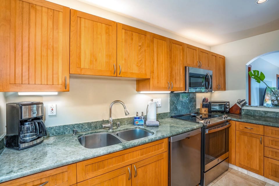 Condo, Multiple Beds, Balcony, Ocean View (Wailea Elua Village 805) | Private kitchen | Coffee/tea maker, dining tables