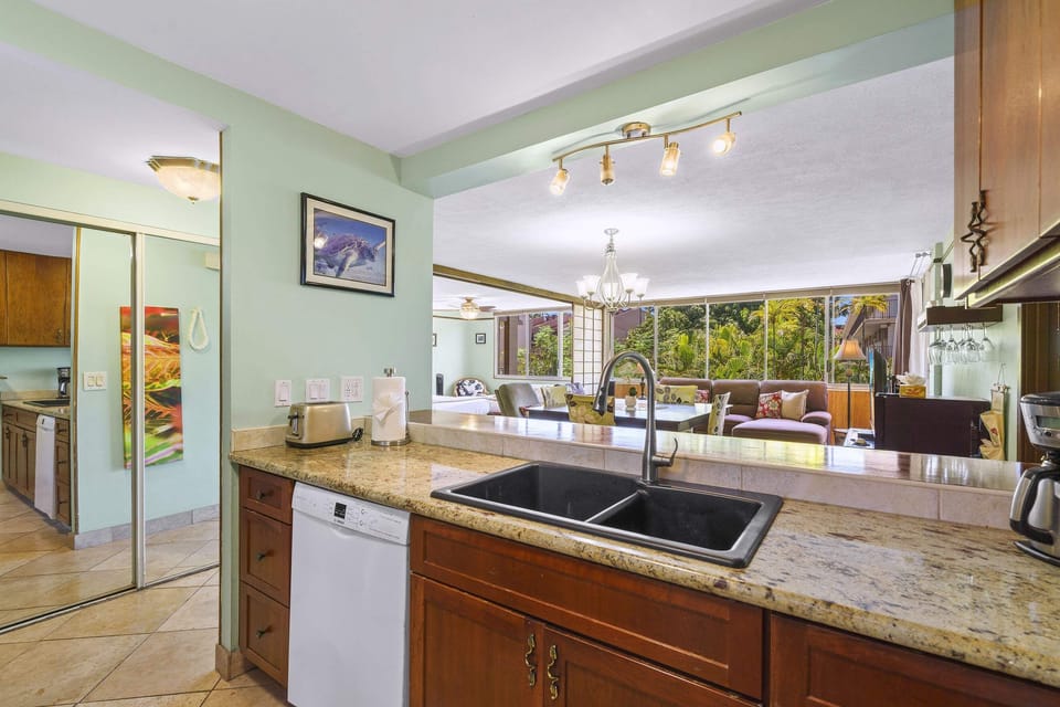 Condo, Multiple Beds, Balcony, Ocean View (Haleakala Shores A-308) | Private kitchen | Coffee/tea maker, electric kettle, dining table