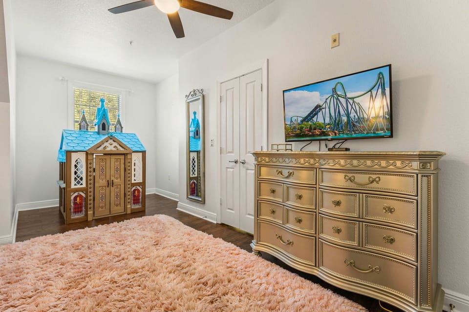 Whimsical yet tasteful princess-inspired room designed for comfort and imagination
