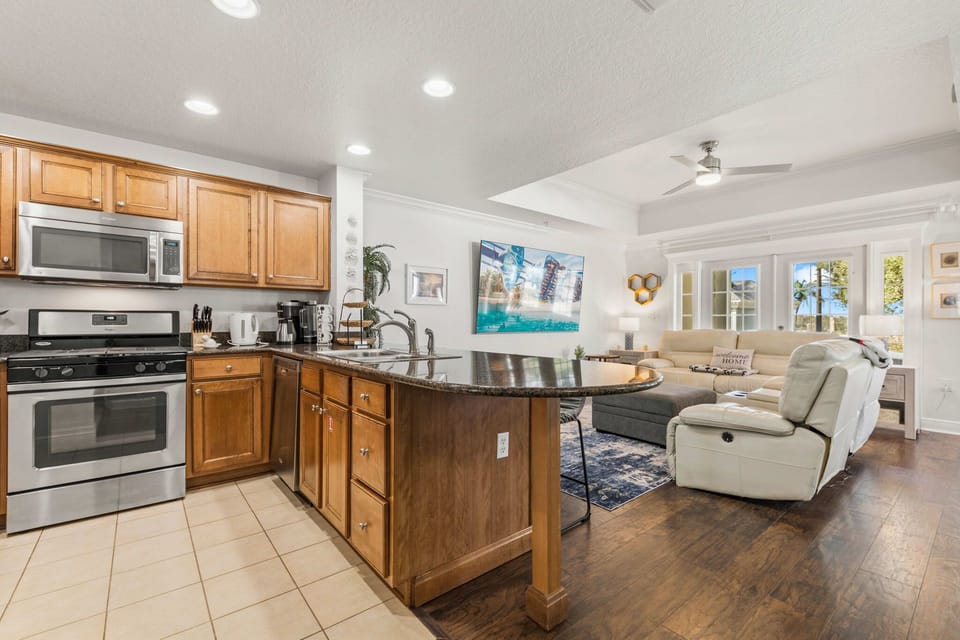 Fully equipped kitchen with everything needed for meals at home