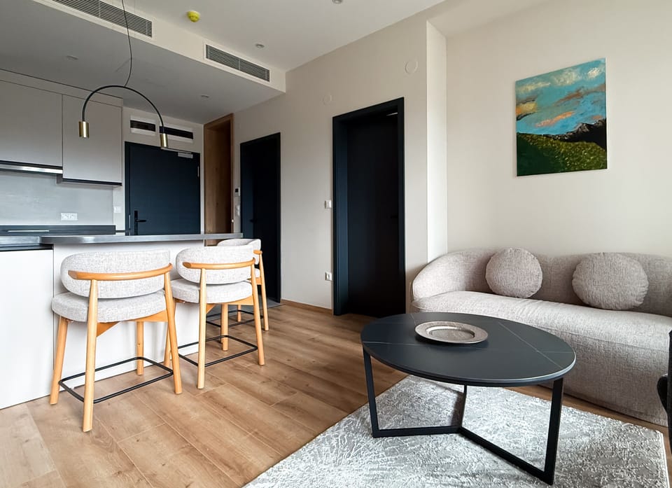 Standard Apartment | Living area | 55-inch TV with digital channels