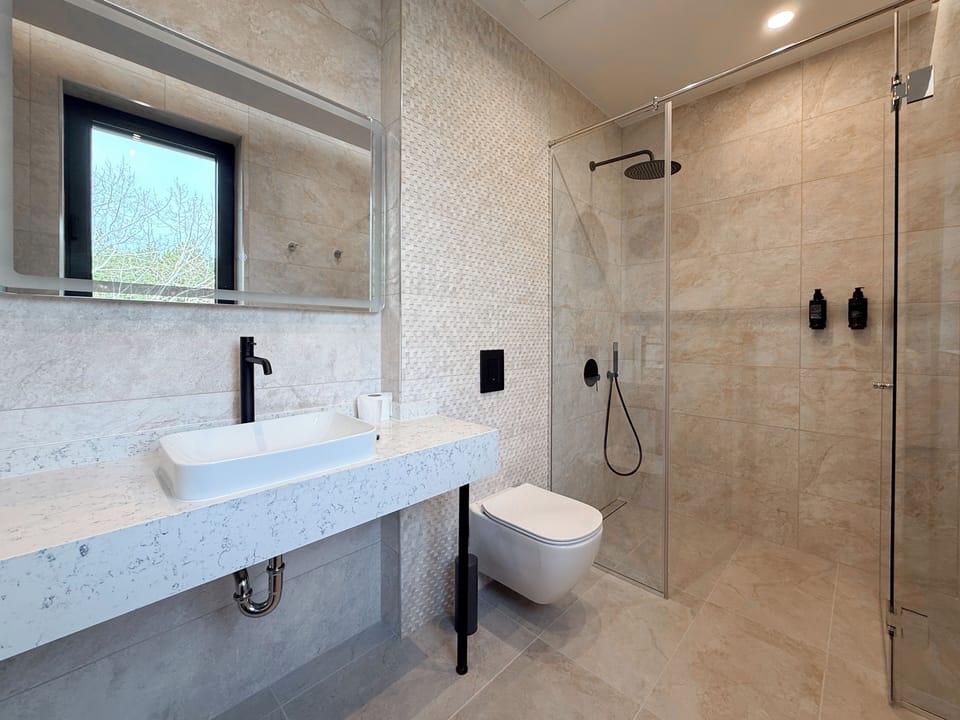 Superior Apartment, Mountain View | Bathroom | Shower, hair dryer, towels, soap