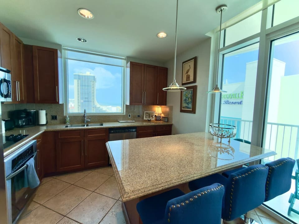 Kitchen with extra seating