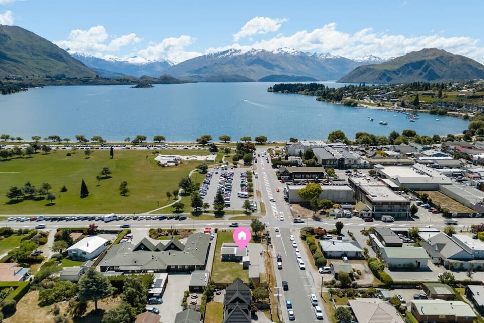 Aerial view of Lake Wanaka - just a short stroll from your front door