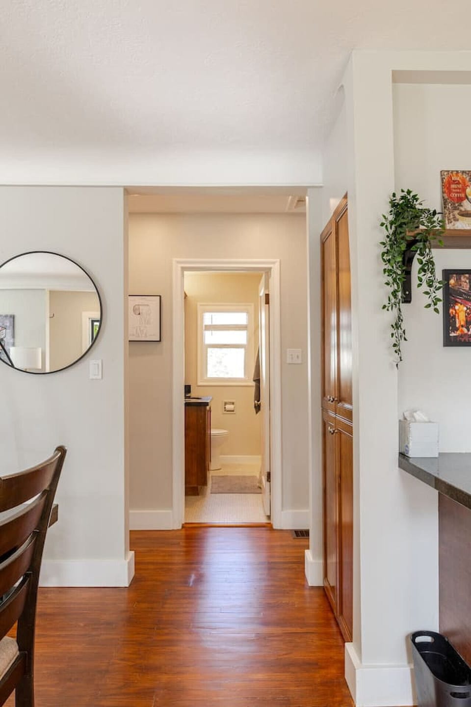 Upstairs entryway to bathroom, bedrooms, laundry and living room