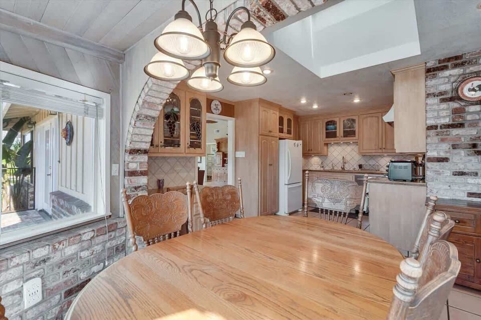 Cozy dining nook with rustic charm and natural light