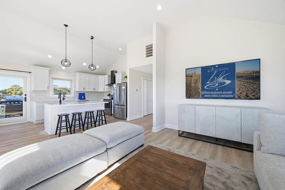 Top-Level Living Room with Deck Access