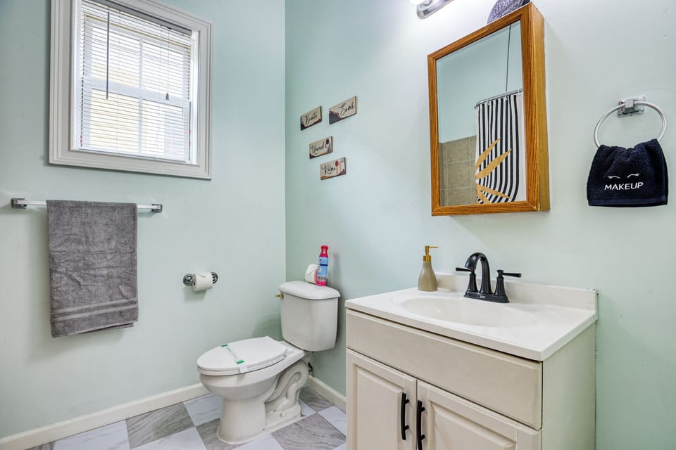 Enjoy a well-stocked bathroom. Meticulously sanitized after every guest