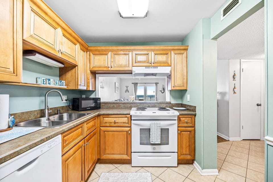 Fully equipped kitchen for all your cooking needs.