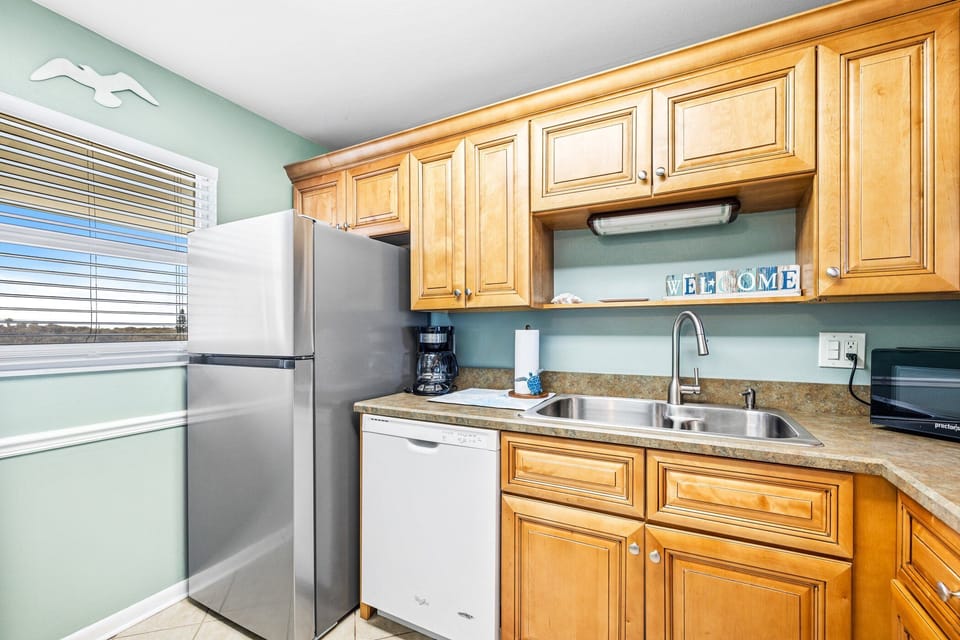 Fully equipped kitchen for all your cooking needs.